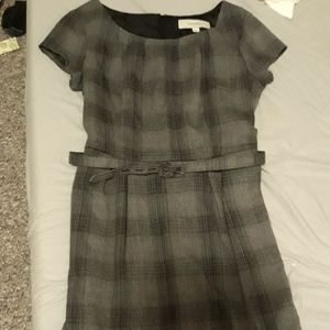 Gray Plaid Sheath Dress